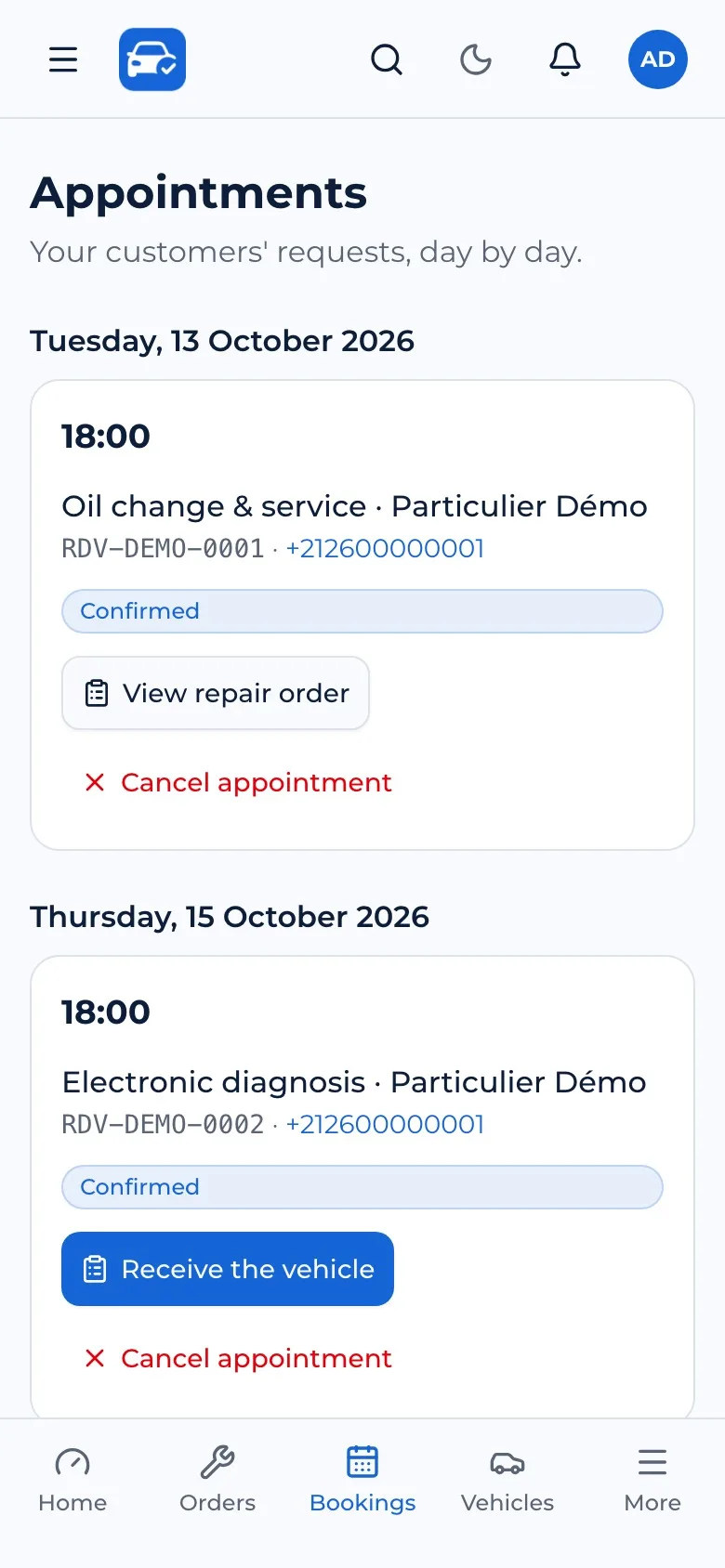 Appointment calendar