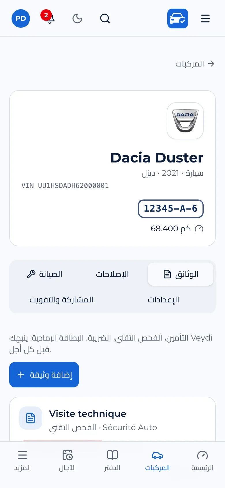 الأوراق وتواريخ الانتهاء